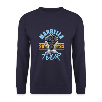Marbella 2024 Skeleton - Unisex Sweatshirt - navy - Front - Alina (178cm) & Michal (187cm)
