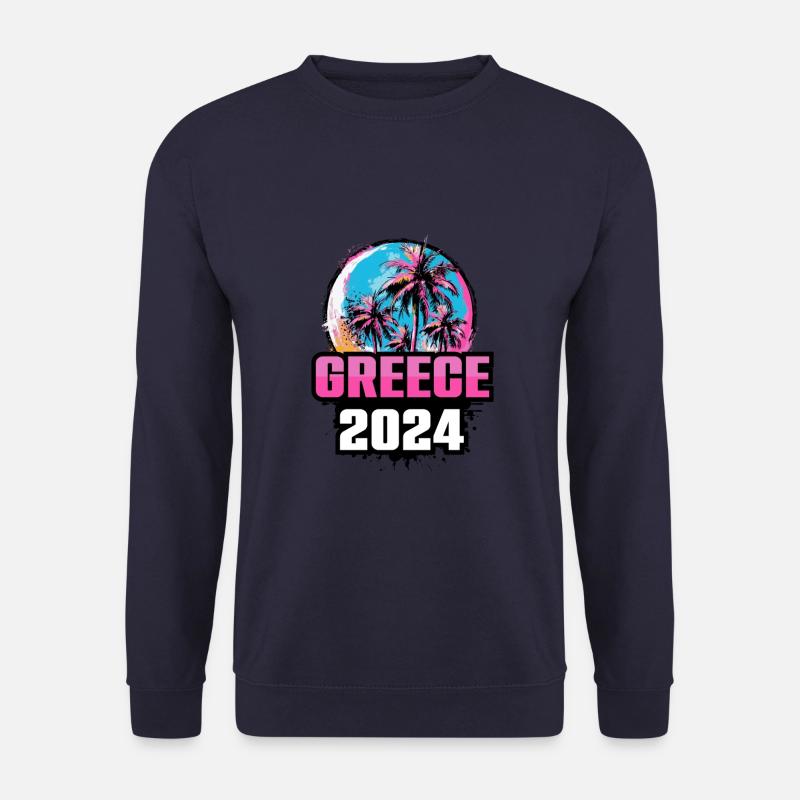 Greece 2024 Palm Trees - Unisex Sweatshirt - navy