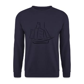 ship - Unisex Sweatshirt - navy - Front - Alina (178cm) & Michal (187cm)