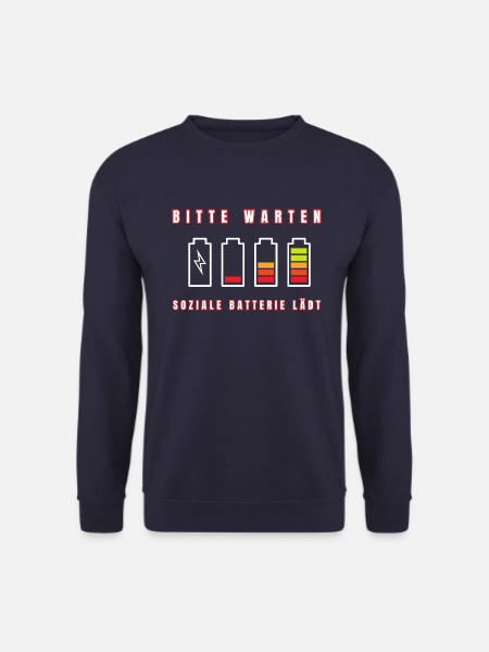 Soziale Batterie laden Design - Unisex Pullover - Navy
