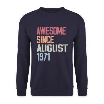 1971 Août - Cadeau D'anniversaire Août 1971 Août - Sweat-shirt Unisexe - marine - Devant - Alina (178cm) & Michal (187cm)