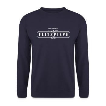 flitzpiepe | Berlin jargon lustig dialekt - Unisex Pullover - Navy - Vorne - Alina (178cm) & Michal (187cm)