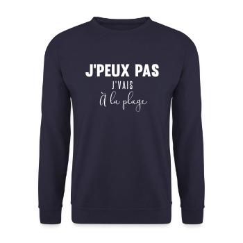 J'peux pas j'vais à la plage - Sweat-shirt Unisexe - marine - Devant - Alina (178cm) & Michal (187cm)