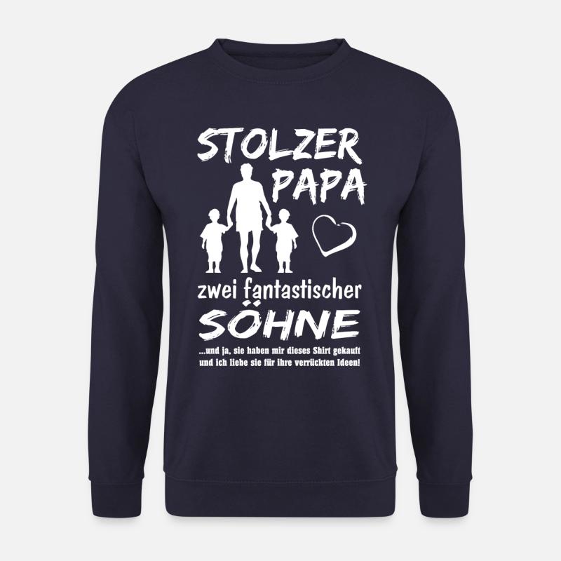 Stolzer Papa zwei Söhne - Unisex Pullover - Navy