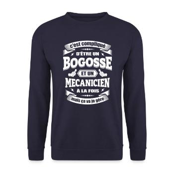 BOGOSSE ET MÉCANICIEN - Sweat-shirt Unisexe - marine - Devant - Alina (178cm) & Michal (187cm)