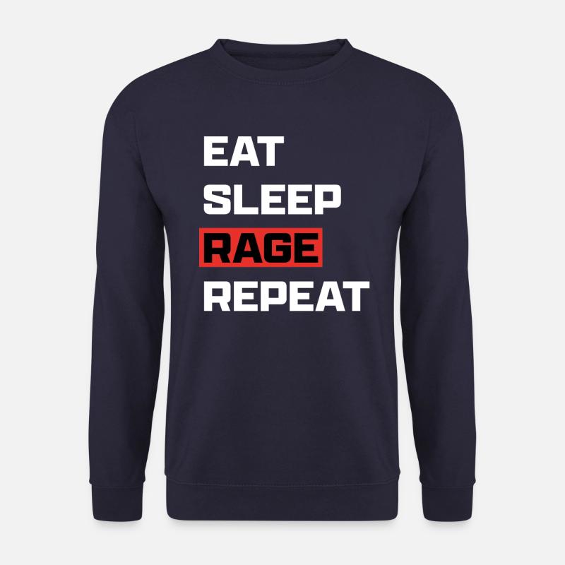Eat Sleep Rage Repeat White - Unisex Pullover - Navy