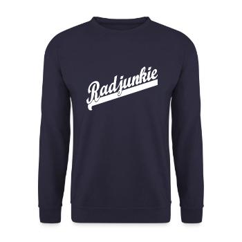 Radjunkie - radfahren - Unisex Pullover - Navy - Vorne - Alina (178cm) & Michal (187cm)