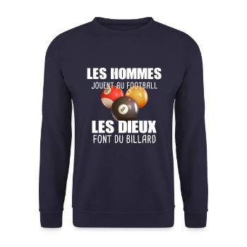 Billard - Sport - Cadeau - Anniversaire - Humour - Sweat-shirt Unisexe - marine - Devant - Alina (178cm) & Michal (187cm)