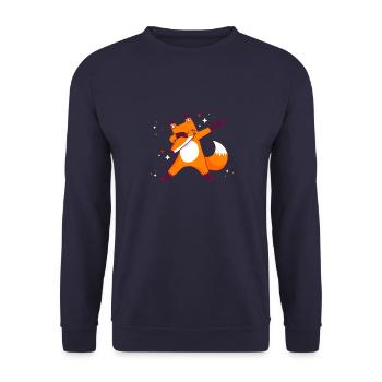 fox - Unisex Sweatshirt - navy - Front - Alina (178cm) & Michal (187cm)