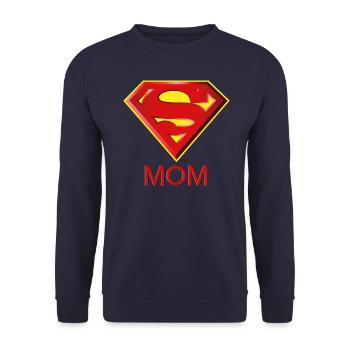 Superman Super MOM - Unisex Sweatshirt - navy - Front - Alina (178cm) & Michal (187cm)