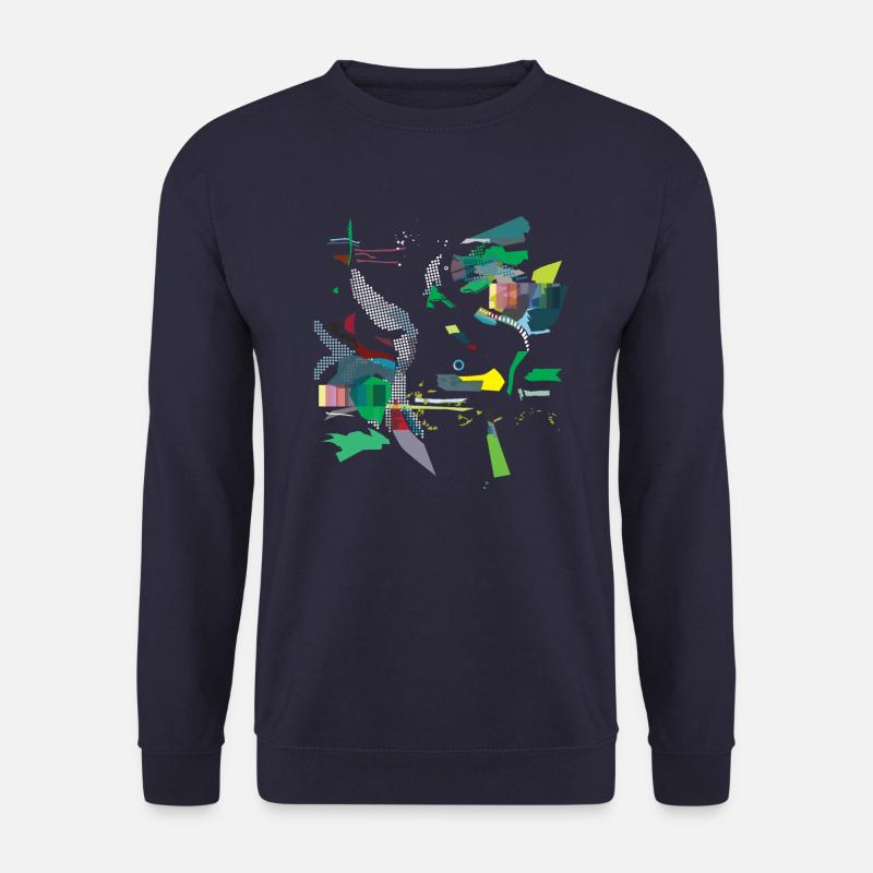 „Bunter Vogel“ in Grün - Unisex Pullover - Navy