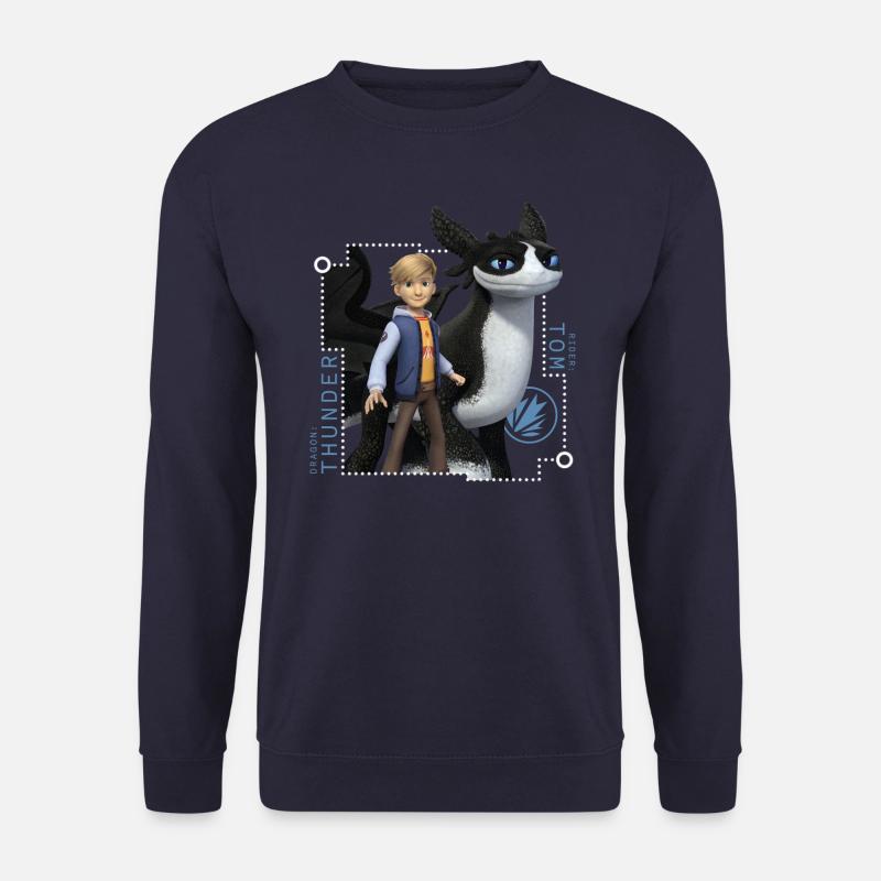 Dragons – Die 9 Welten Tom Und Sein Drache Donner - Unisex Pullover - Navy