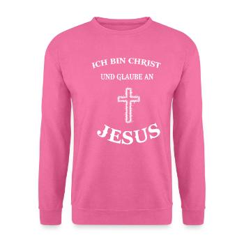 Christ Jesus Christus Religion Christentum Kreuz - Unisex Pullover - Pink - Vorne
