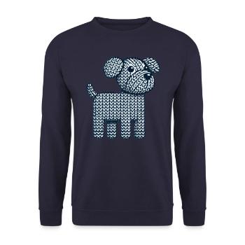 Strick Hund - Unisex Pullover - Navy - Vorne - Alina (178cm) & Michal (187cm)
