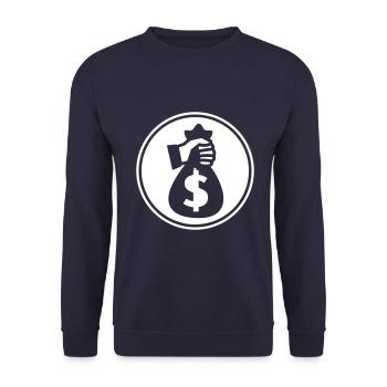 Money Money silhouette - Unisex Sweatshirt - navy - Front - Alina (178cm) & Michal (187cm)