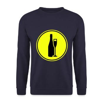 Rotwein Symbol - Unisex Pullover - Navy - Vorne - Alina (178cm) & Michal (187cm)