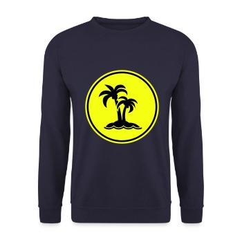 palme insel symbol - Unisex Pullover - Navy - Vorne - Alina (178cm) & Michal (187cm)