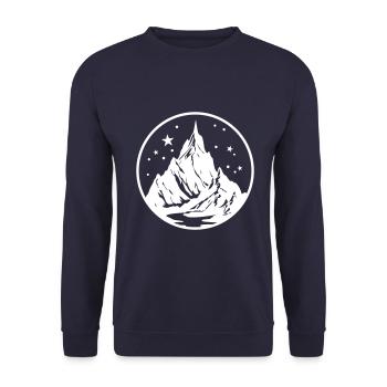 Mountains Silhouette Nature Symbol - Unisex Sweatshirt - navy - Front - Alina (178cm) & Michal (187cm)
