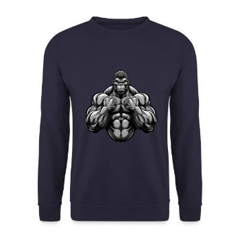Gorilla Muscles Gymnase d’entraînement - Sweat-shirt Unisexe - marine - Devant - Alina (178cm) & Michal (187cm)