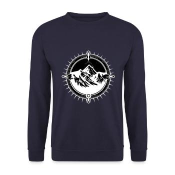 Symbole de voyage Compass Mountains - Sweat-shirt Unisexe - marine - Devant - Alina (178cm) & Michal (187cm)