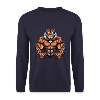 Musculation Tiger Muscles - Sweat-shirt Unisexe - marine - Devant - Alina (178cm) & Michal (187cm)