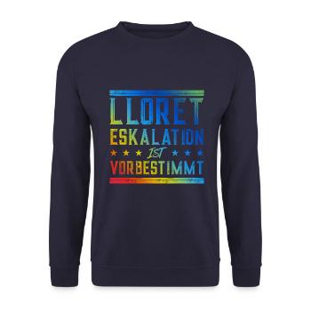 Lloret De Mar Eskalation - Unisex Pullover - Navy - Vorne - Alina (178cm) & Michal (187cm)