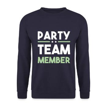 Party Team - Unisex Sweatshirt - navy - Front - Alina (178cm) & Michal (187cm)