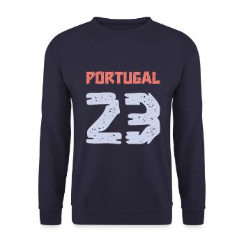 Portugal 23 Maillot 2023 - Sweat-shirt Unisexe - marine - Devant - Alina (178cm) & Michal (187cm)