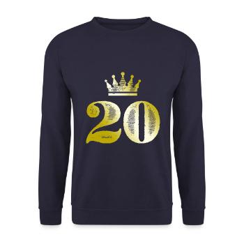 20 Number Crown Gold - Unisex Sweatshirt - navy - Front - Alina (178cm) & Michal (187cm)