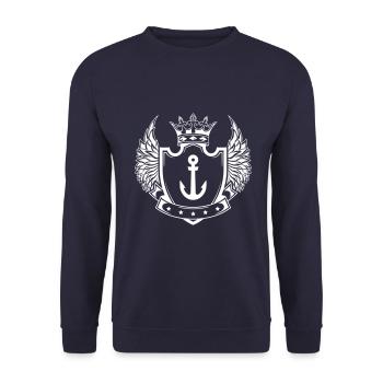 Anchor Coat of arms - Unisex Sweatshirt - navy - Front - Alina (178cm) & Michal (187cm)