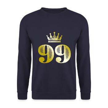 99 Number Crown Gold - Unisex Sweatshirt - navy - Front - Alina (178cm) & Michal (187cm)