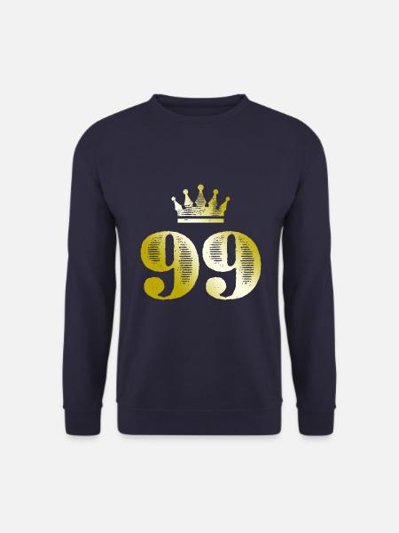 99 Número Corona Oro - Sudadera unisex - azul marino