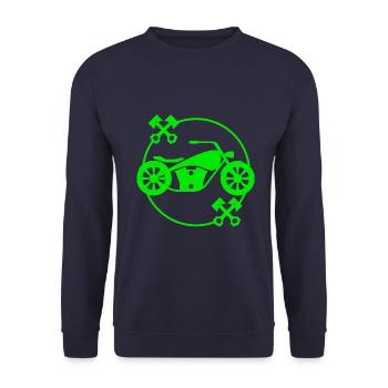 Moto - motorbike - Machine - Lifestyle - Sweat-shirt Unisexe - marine - Devant - Alina (178cm) & Michal (187cm)