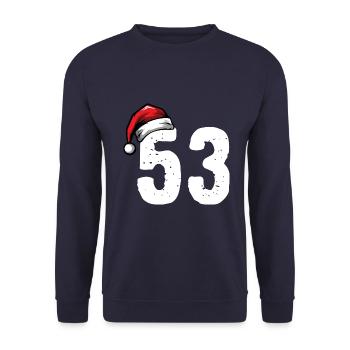53 Numéro Noël - Sweat-shirt Unisexe - marine - Devant - Alina (178cm) & Michal (187cm)