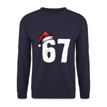 67 Number Christmas - Unisex Sweatshirt - navy - Front - Alina (178cm) & Michal (187cm)