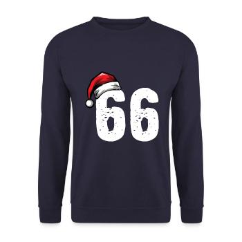 66 Numéro Noël - Sweat-shirt Unisexe - marine - Devant - Alina (178cm) & Michal (187cm)