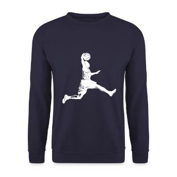 Basketball Silhouette - Unisex Sweatshirt - navy - Front - Alina (178cm) & Michal (187cm)