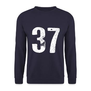 37 Nombre Vintage - Sweat-shirt Unisexe - marine - Devant - Alina (178cm) & Michal (187cm)