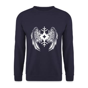 snowflake wings - Unisex Sweatshirt - navy - Front - Alina (178cm) & Michal (187cm)
