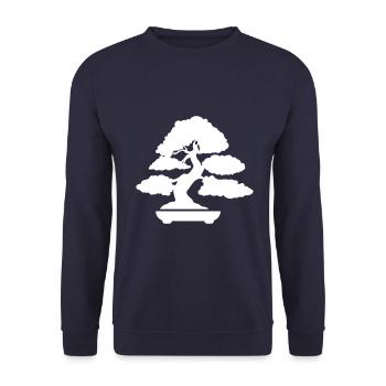 Bonsai icon Symbol - Unisex Pullover - Navy - Vorne - Alina (178cm) & Michal (187cm)