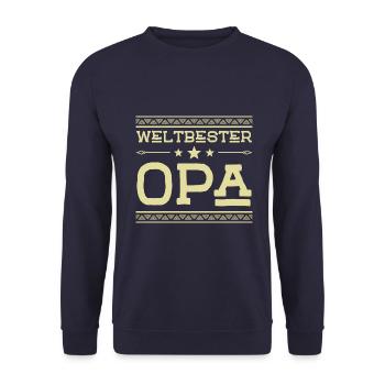 Weltbester Opa - Unisex Pullover - Navy - Vorne - Alina (178cm) & Michal (187cm)