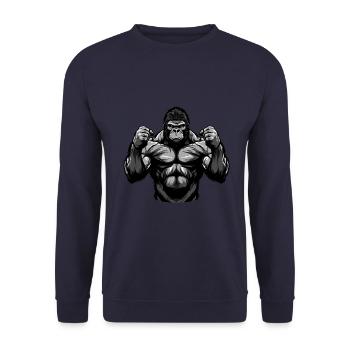Gorilla Muscles Combattant MMA Arts Martiaux - Sweat-shirt Unisexe - marine - Devant - Alina (178cm) & Michal (187cm)