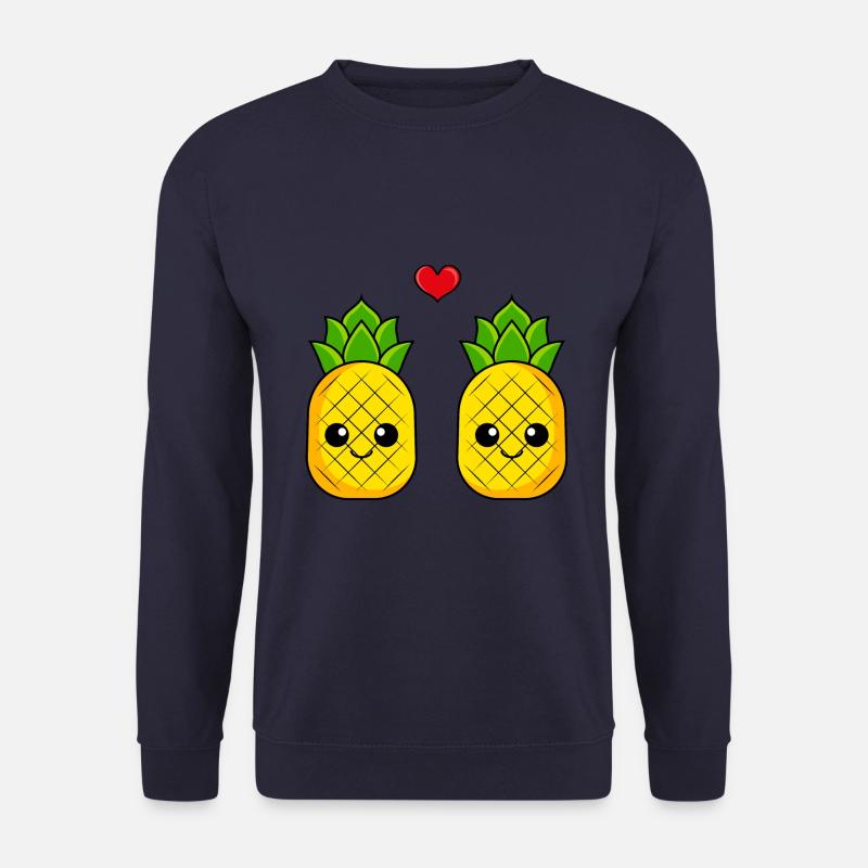 Ananas Paar Liebe Comic - Unisex Pullover - Navy