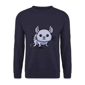Mouse Comic Animal - Unisex Sweatshirt - navy - Front - Alina (178cm) & Michal (187cm)