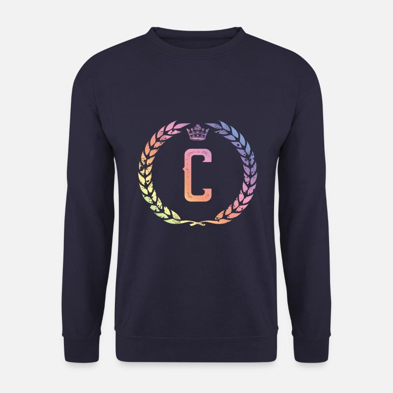 C letter wreath - Unisex Sweatshirt - navy