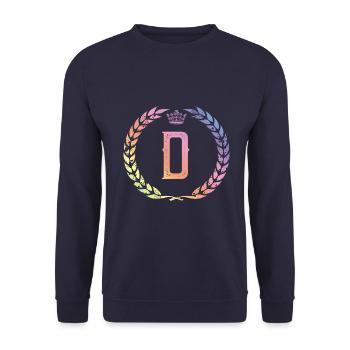 D Lettre Couronne - Sweat-shirt Unisexe - marine - Devant - Alina (178cm) & Michal (187cm)