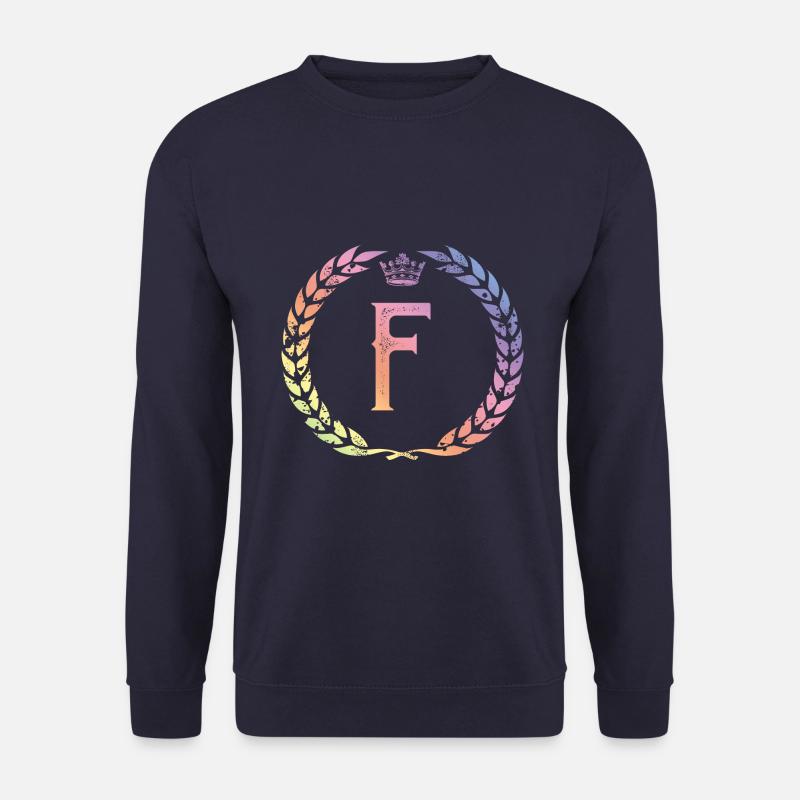F letter wreath - Unisex Sweatshirt - navy