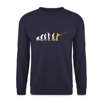 Fishing Evolution free color choice when printing - Unisex Sweatshirt - navy - Front - Alina (178cm) & Michal (187cm)
