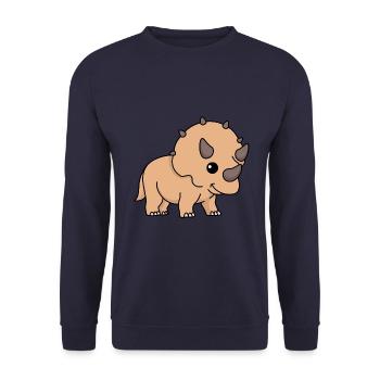 Dinosaur triceratops comic - Unisex Sweatshirt - navy - Front - Alina (178cm) & Michal (187cm)