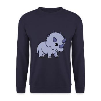 Dinosaur triceratops comic - Unisex Sweatshirt - navy - Front - Alina (178cm) & Michal (187cm)